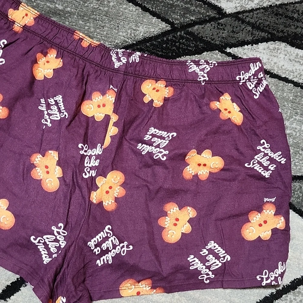 VS PINK 2019 GINGERBREAD LOUNGE BOXY SHORT LARGE